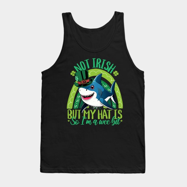 Not Irish But My Hat Is - Funny Shark St. Patrick's Day Tank Top by alcoshirts